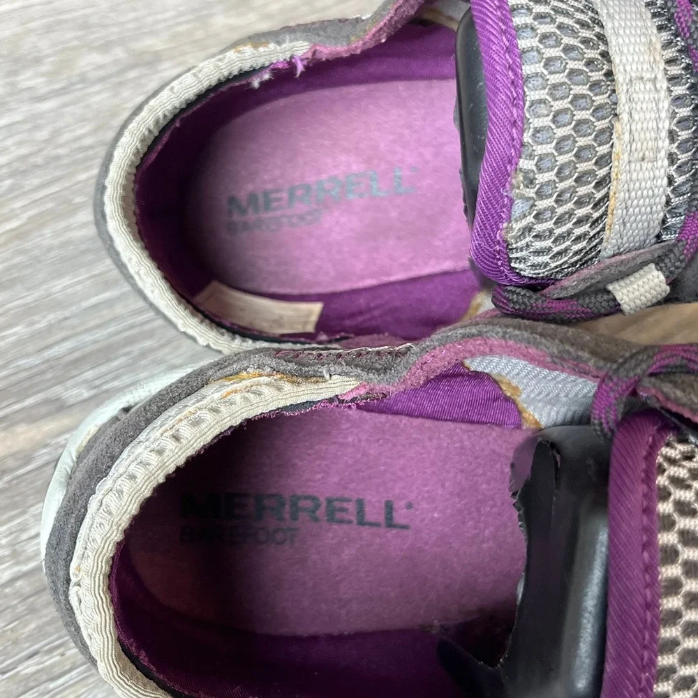 Merrell Pace Glove Minimalist Running Shoes‎ Gray Purple Womens 7.5 UK 5 EU 38